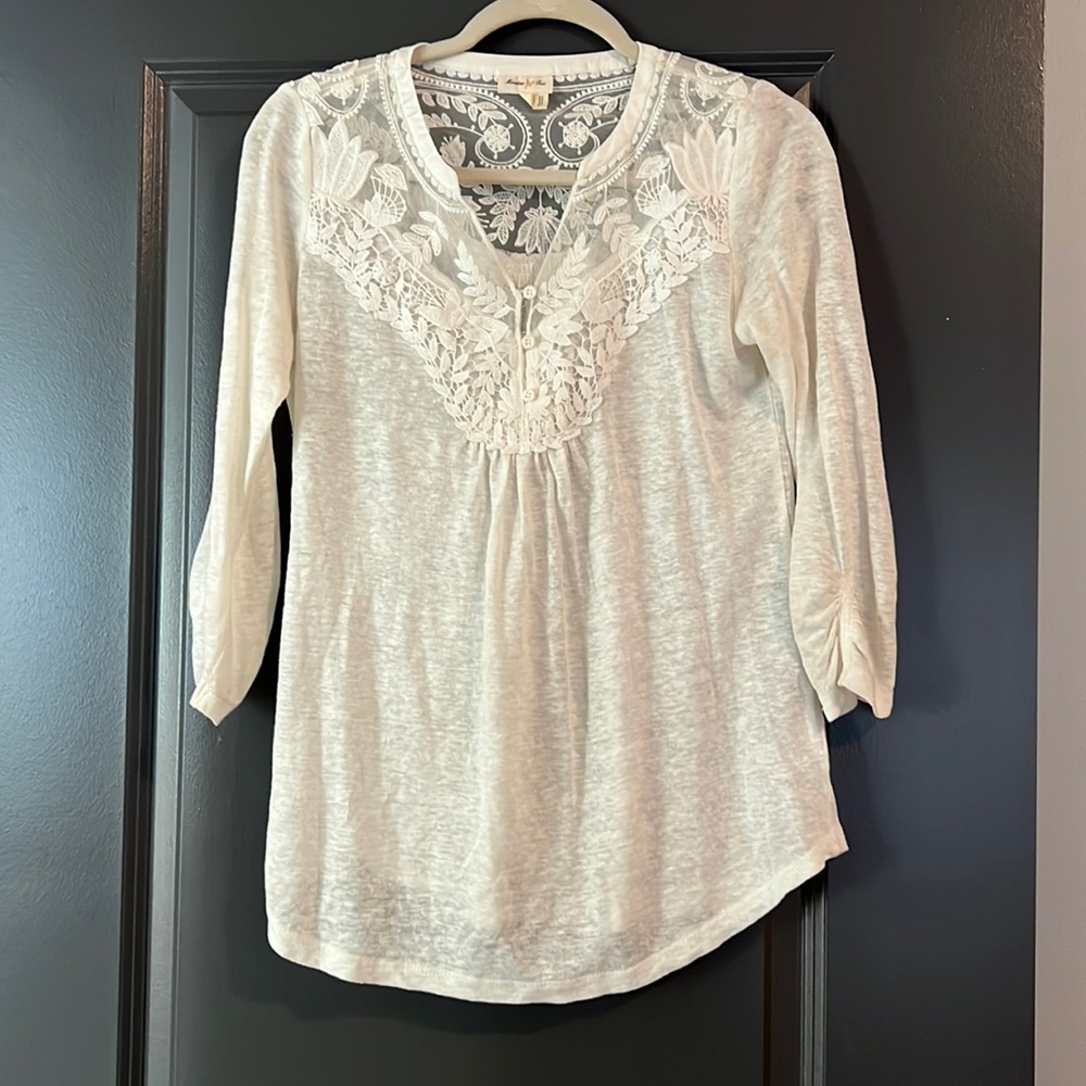 Meadow rue XS cream top/ blouse